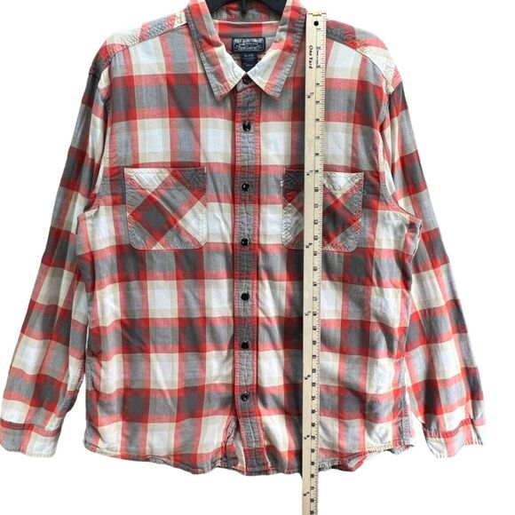 Vintage RL Polo Jeans Shirt Mens XL Red Plaid Cotton Pockets Grunge Indie 90s - Picture 8 of 14